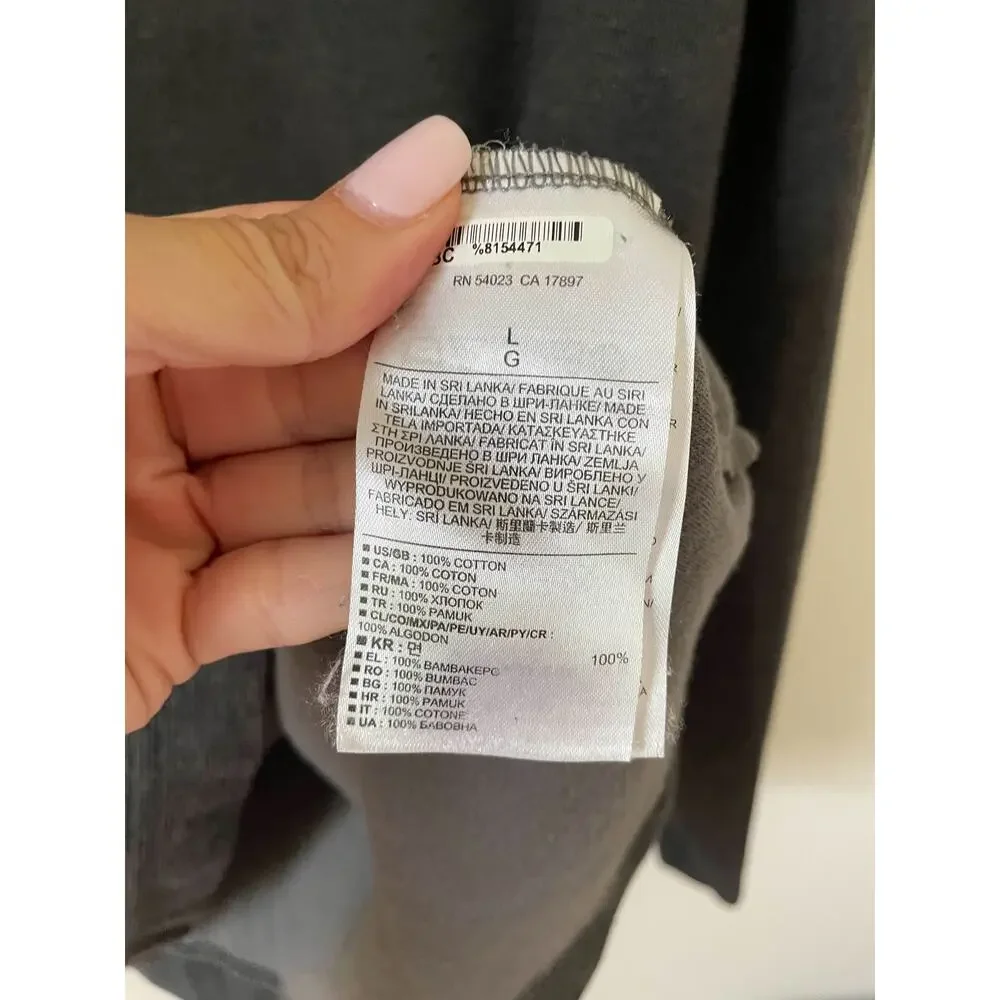 Banana Republic Cotton Quarter Zip Sweater Gray Size Large